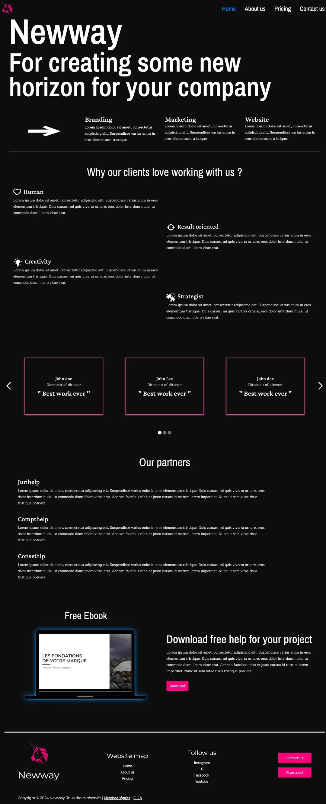 full home page of the project