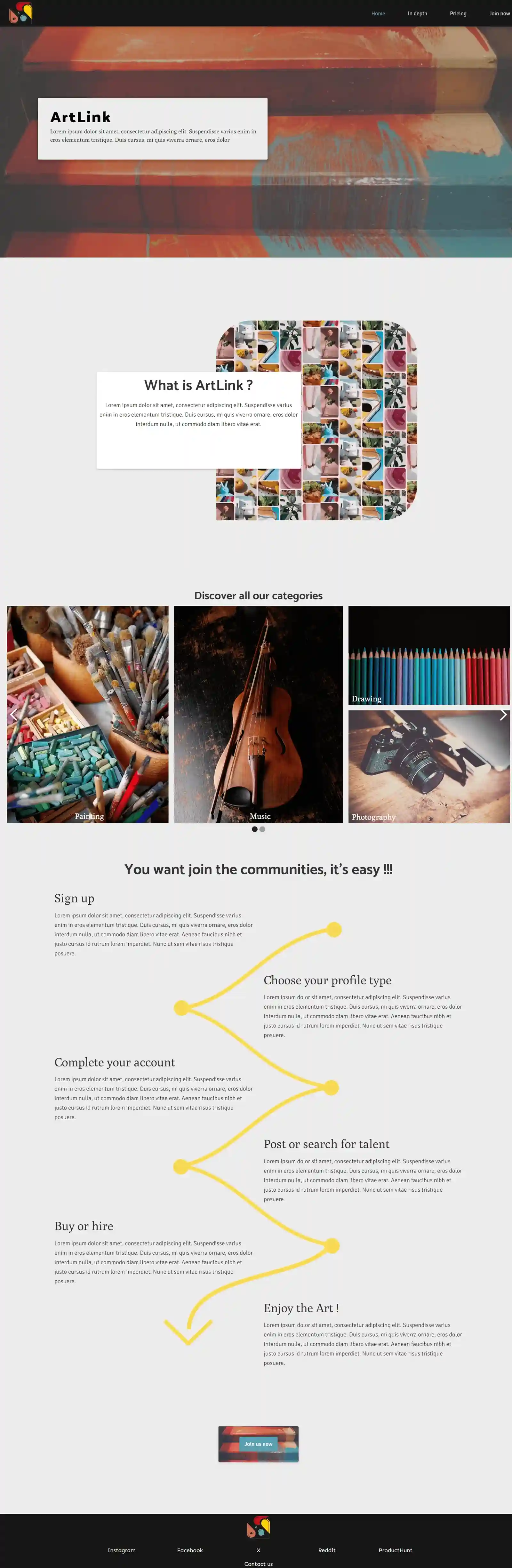 full home page of the project