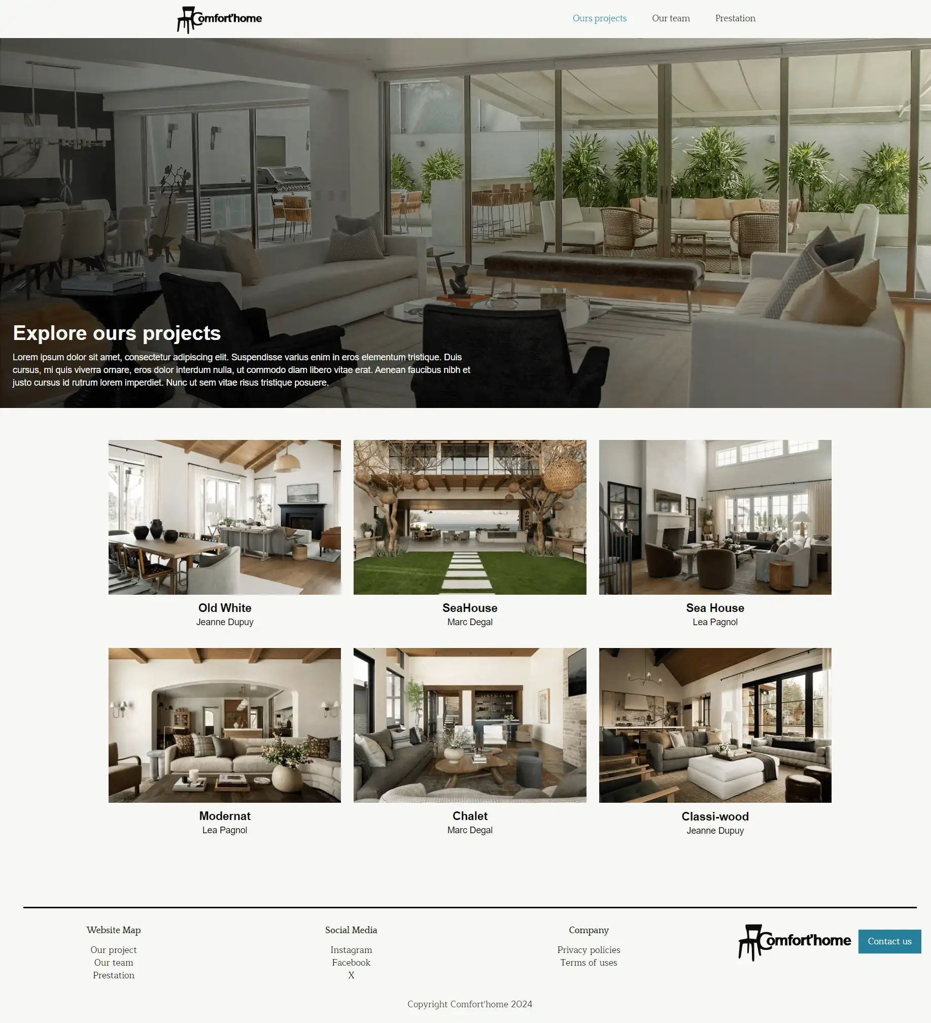 All project page interior design