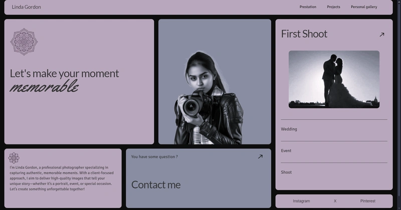 full home page of the project