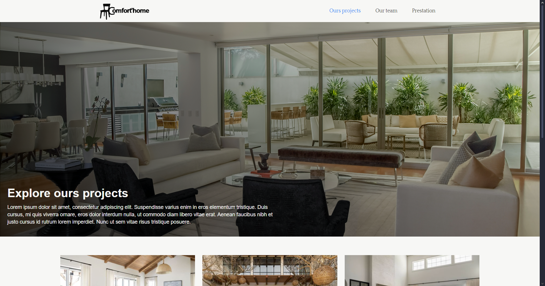 Project Hero Section Of a Interior Design Website