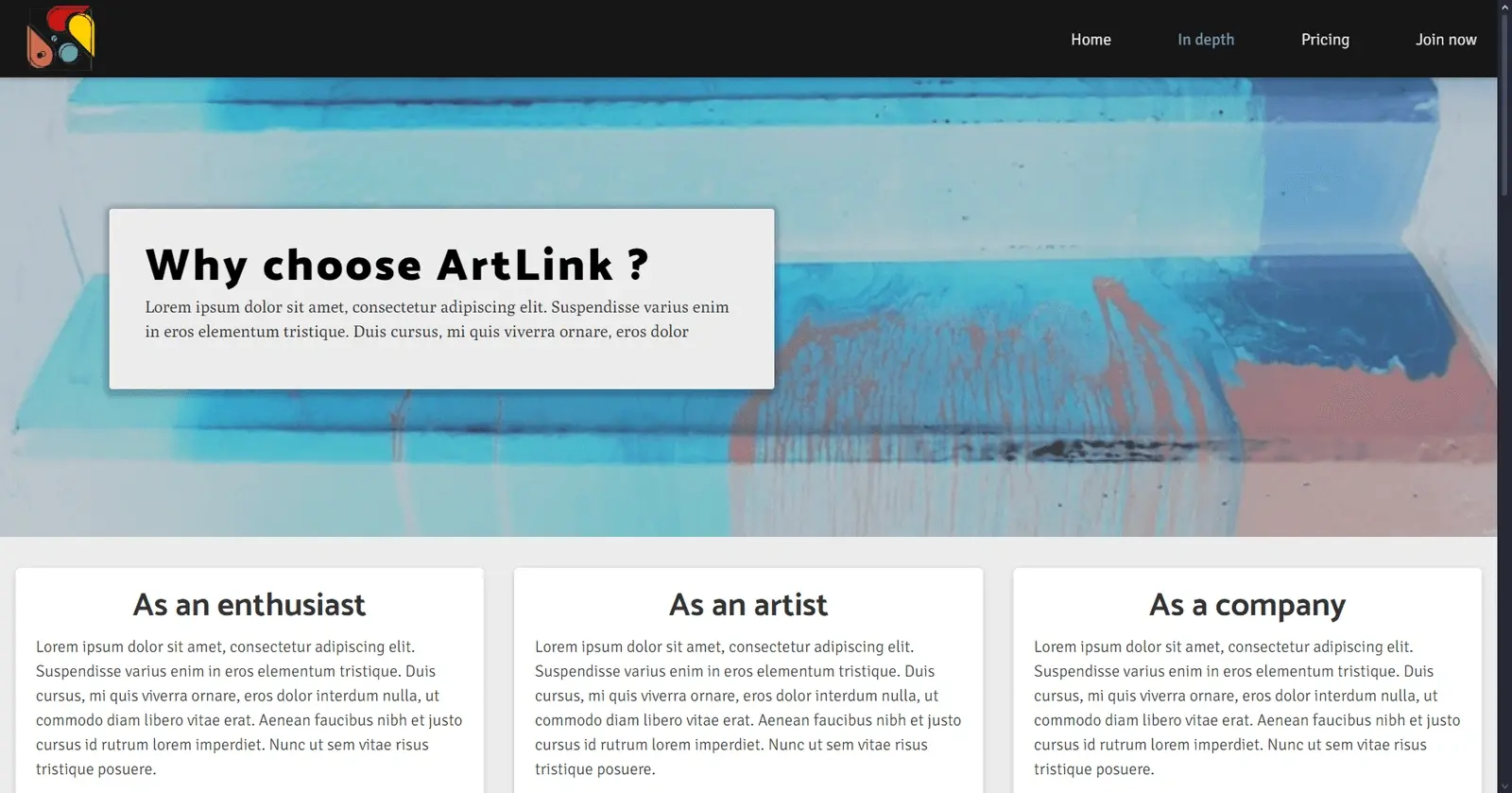 Why us Hero Section Art Company