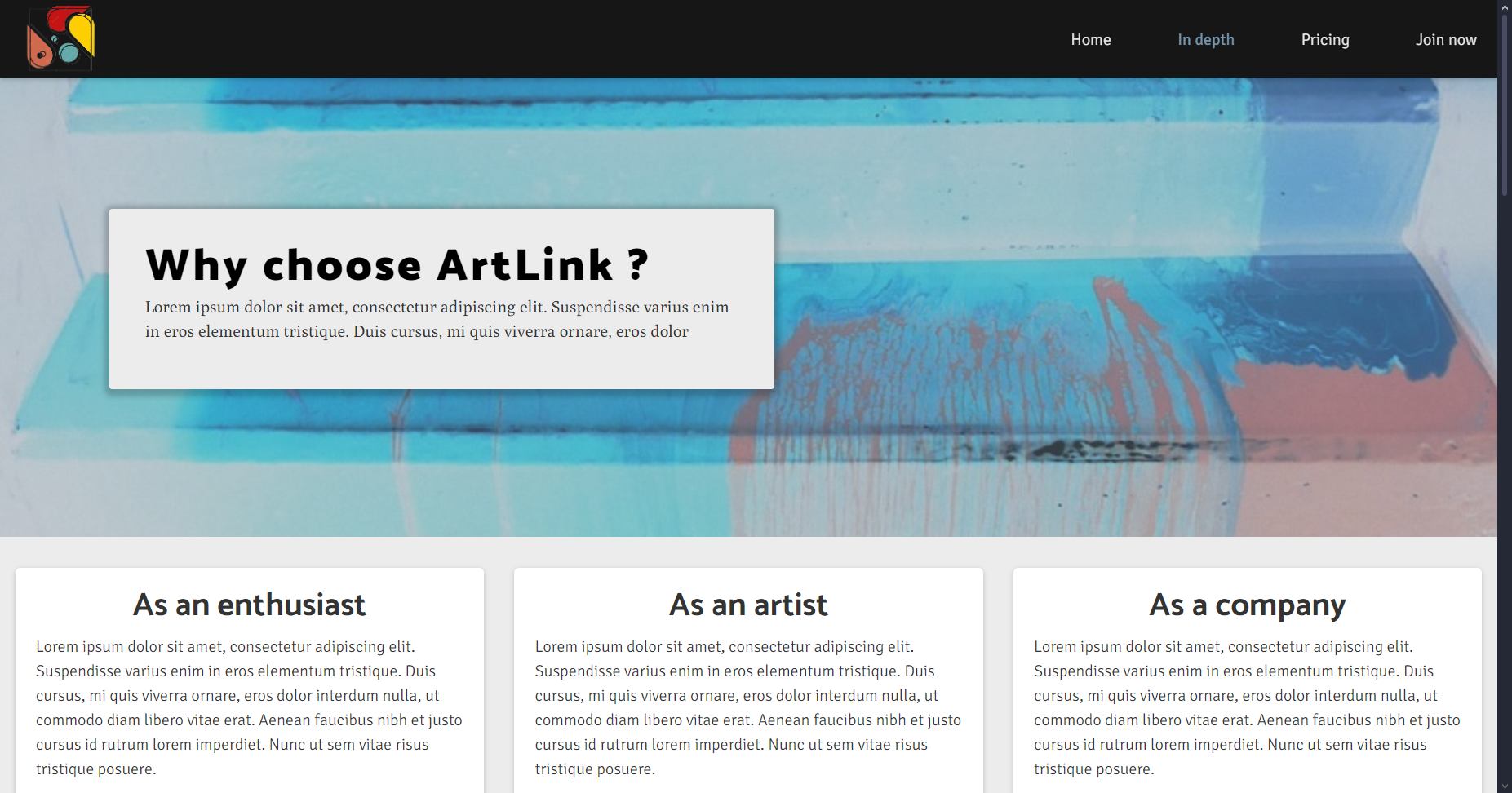 Why Art company page