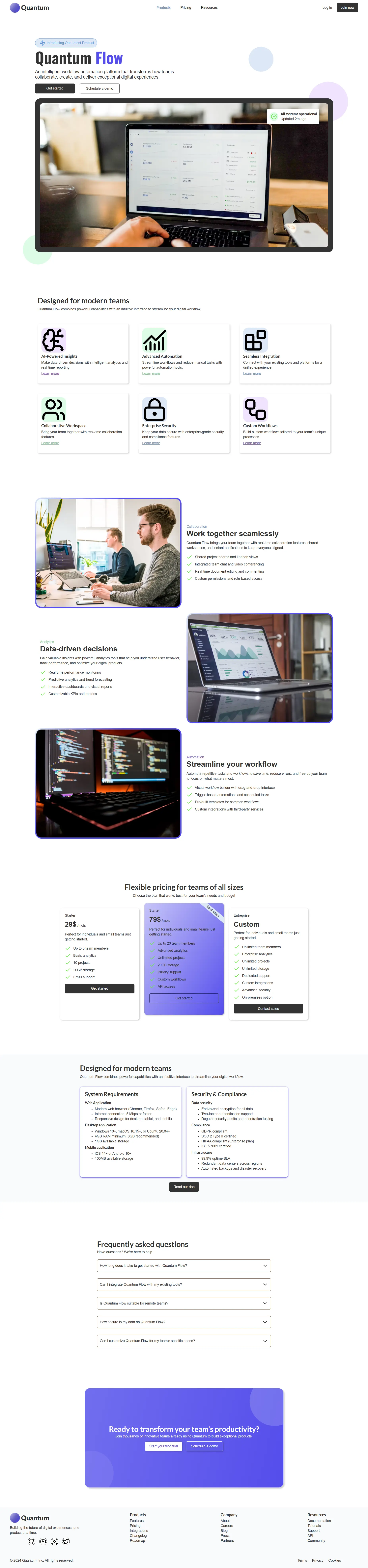 Entire Landing Page Tech Website