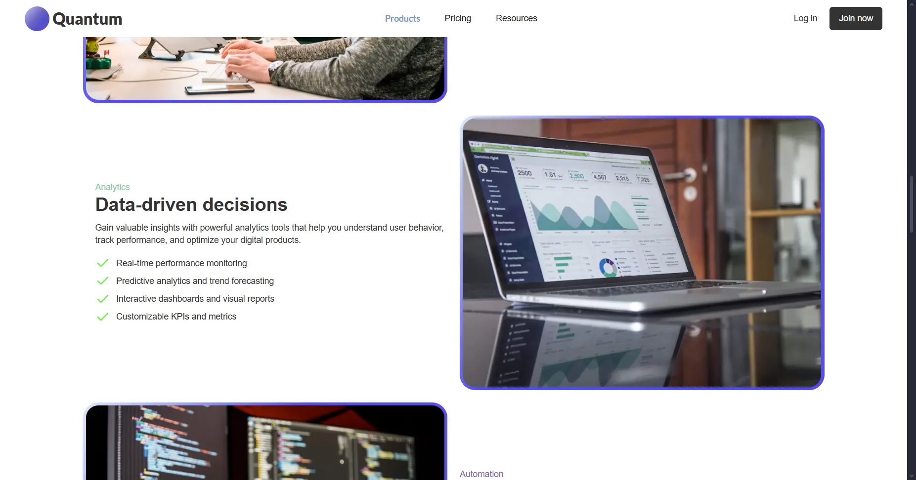 Services detail section Tech Website