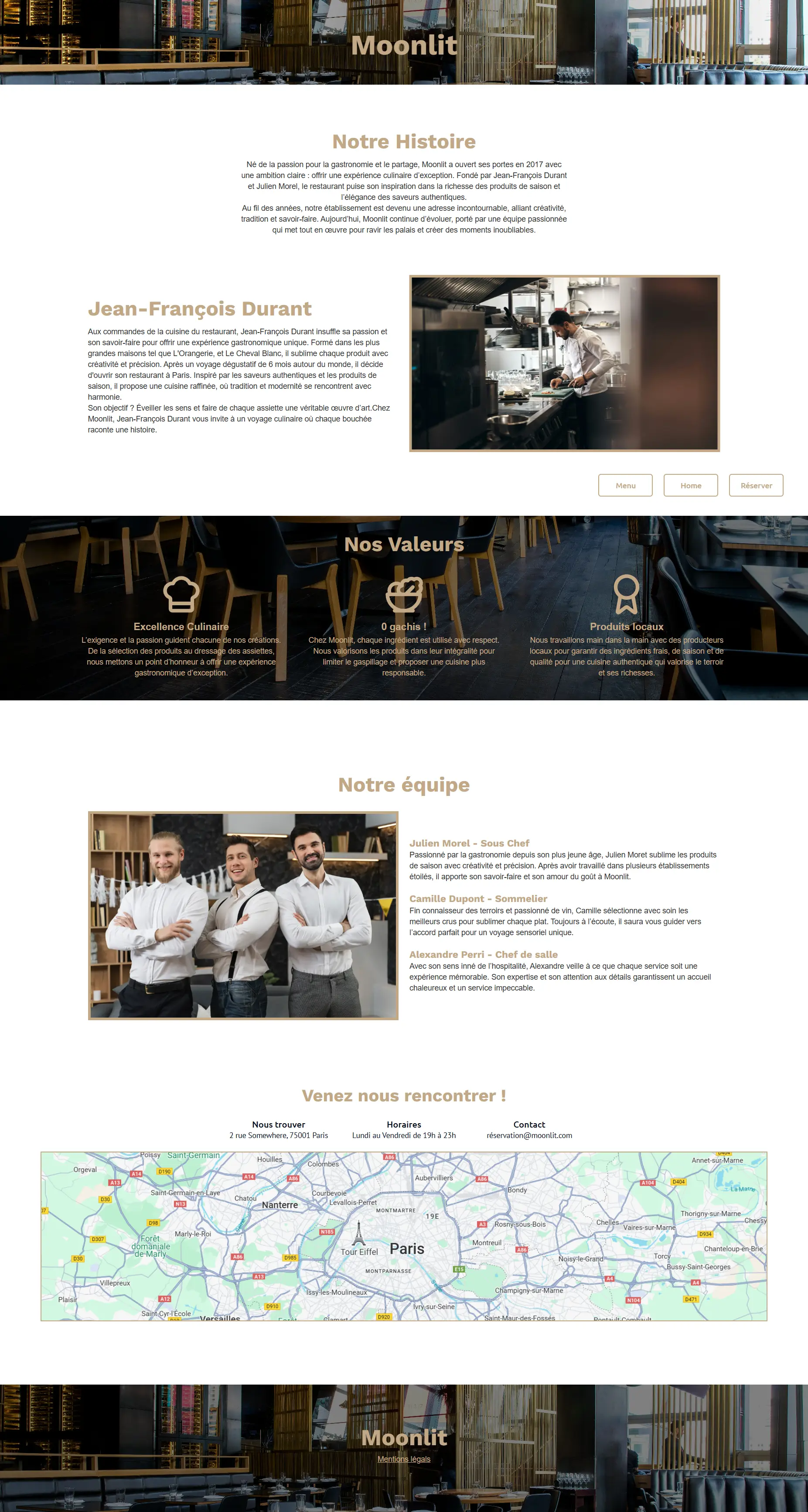 Entire Restaurant Landing Page